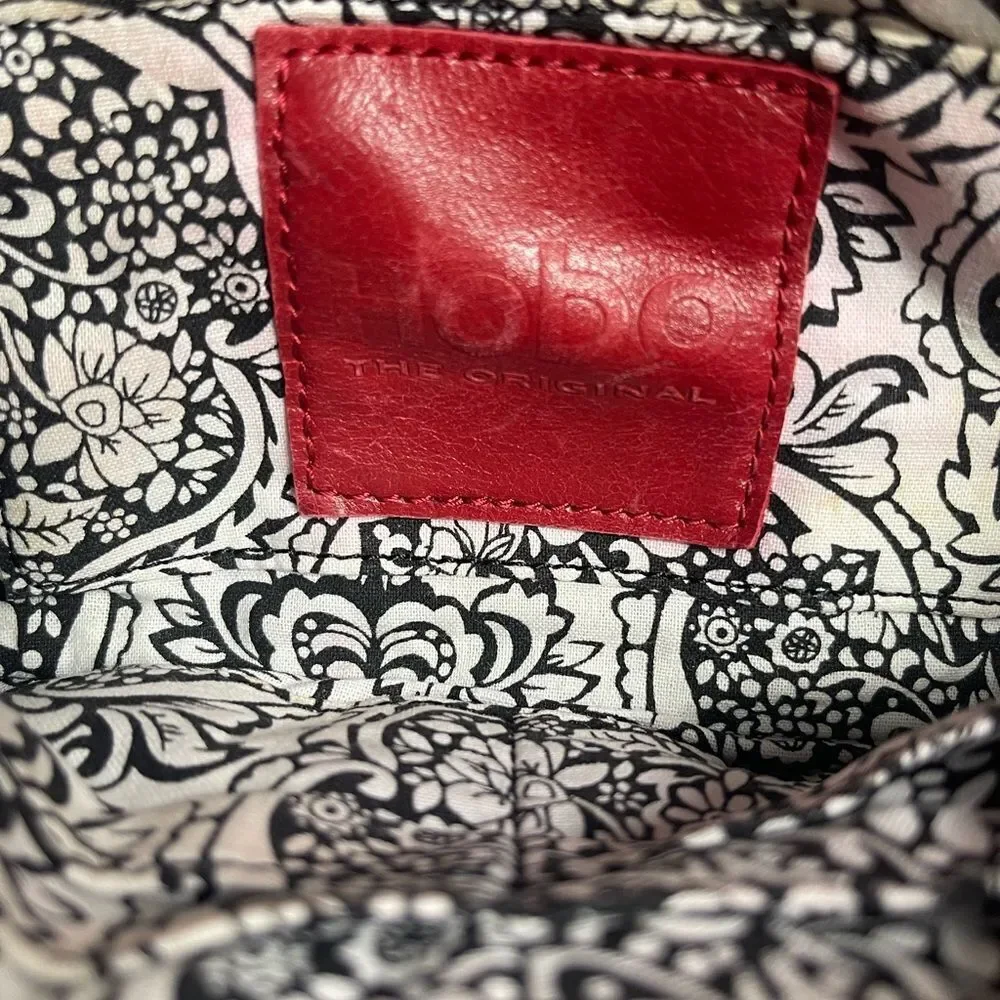HOBO the original leather distress gray mini crossbody bag with detachable strap